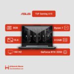 مشخصات لپ تاپ 15.6 اینچی ایسوس مدل TUF Gaming A15 FA506NFR-HN114-R7 7435HS-8GB DDR5-512GB SSD-RTX2050-FHD