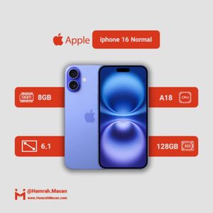 مشخصات گوشی اپل دو سیم iPhone 16 (Not Active) | حافظه 128 گیگابایت