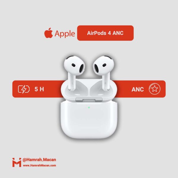 مشخصات هدفون بلوتوثی اپل مدل AirPods 4 (نسخه دارای نویز کنسلینگ)
