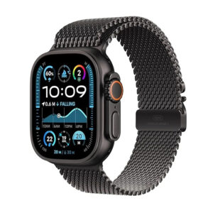 دو ساعت هوشمند اپل مدل Ultra 2 Black Titanium Case Milanese Loop 49mm