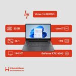 مشخصات لپ‌تاپ اچ پی مدل Victus 16-R0073CL با پردازنده Intel Core i7-13700HX و گرافیک RTX 4060 8GB، رم DDR5 با ظرفیت 32GB و فرکانس 4800MHz، حافظه SSD با ظرفیت 1TB