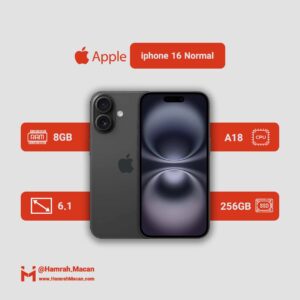 مشخصات گوشی موبایل اپل مدل iPhone 16 CH دو سیم کارت ظرفیت 256 گیگابایت و رم 8 گیگابایت