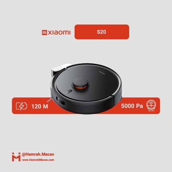 مشخصات جارو رباتیک شیائومی مدل Robot Vacuum X20 Plus، مدل X20 Plus، با موتور براش‌لس و مکش 6000 پاسکال، پوشش 180 مترمربع در هر شارژ و فیلتر HEPA، با قابلیت تی‌کشیدن، نظافت نقاط کنج، دارای پایه‌ شارژبا قابلیت تخلیه زباله، شستشوی پد تی