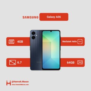 مشخصات گوشی سامسونگ Galaxy A06 دو سیم‌کارت 64 گیگابایت با رم 4 گیگابایت