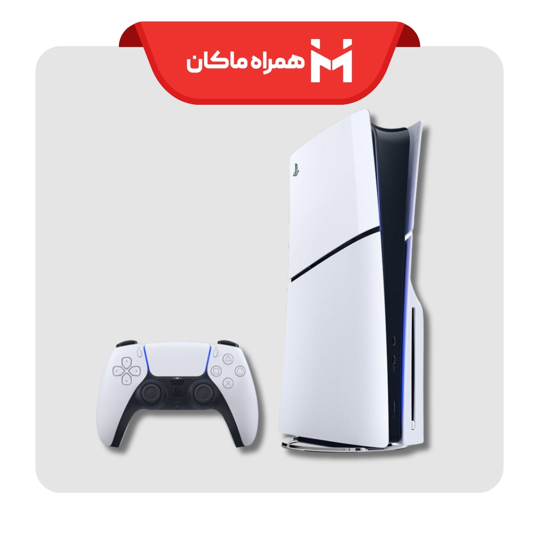 کنسول بازی سونی مدل PlayStation 5 Slim نسخه دیسک‌خور، ریجن اروپا سری 2016A با ظرفیت حافظه داخلی 1 ترابایت، حداکثر وضوح تصویر خروجی تا 4K و حداکثر نرخ به‌روزرسانی قابل پشتیبانی تا 120 فریم بر ثانیه