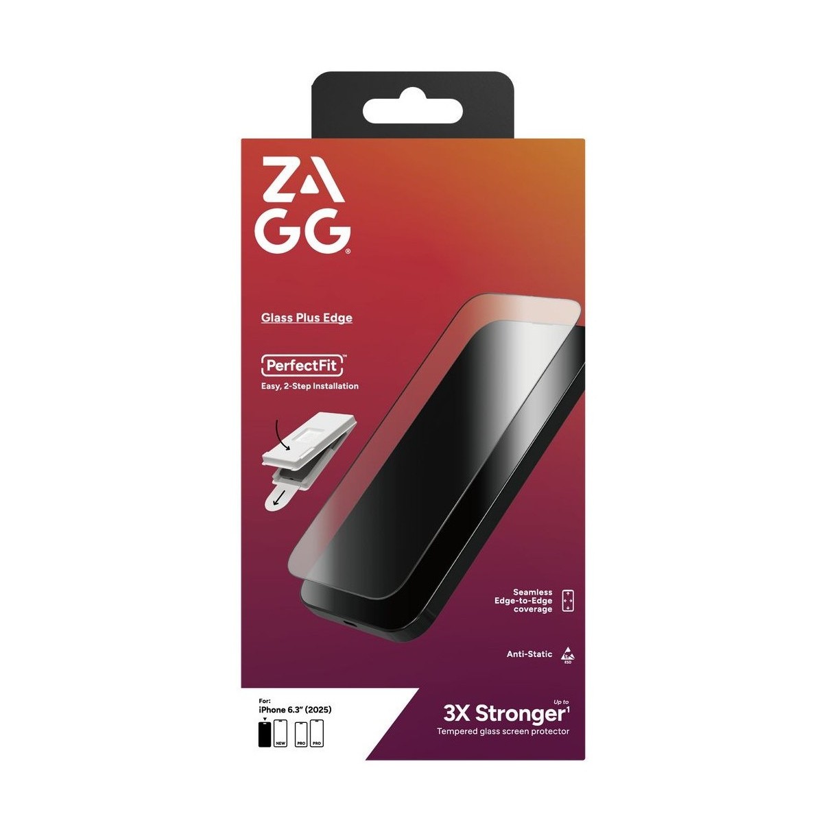 محافظ صفحه نمایش زگ مدل ZAGG Glass Plus Edge مناسب برای آیفون ۱۷ پرومکس